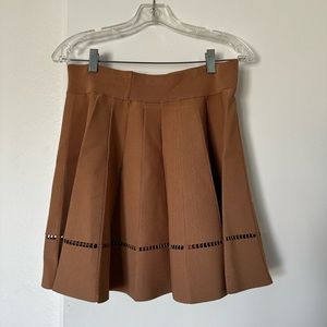 A.L.C. Tan Pleated Knit Skirt